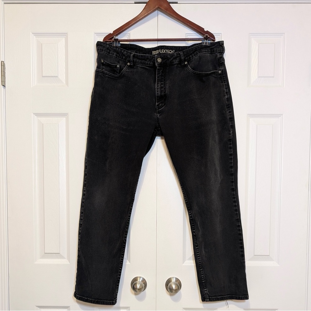 Denver Hayes Men’s Flextech Black 99% Cotton Jeans Size 42 x 32 Grunge